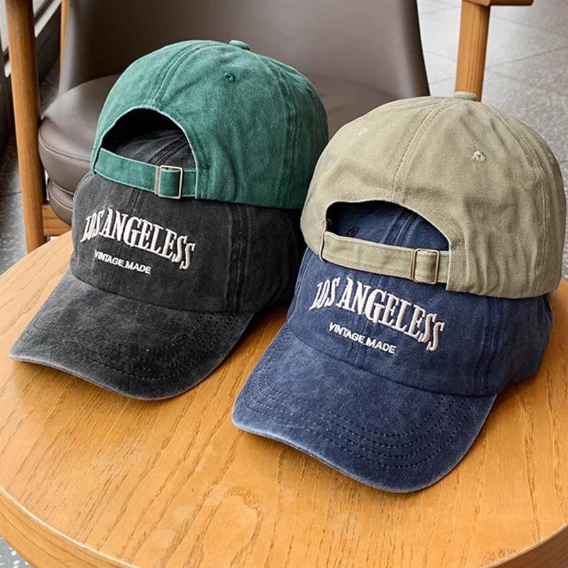 Cotton Retro Vintage Baseball Cap Men Women Denim Embroidered Letters Hat Cotton Soft Top Caps Casual Retro Unisex Hats