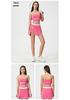 Spring-Summer Nude Contrast Strappy Sports Bra - Shockproof Women's Fitness Yoga Bra