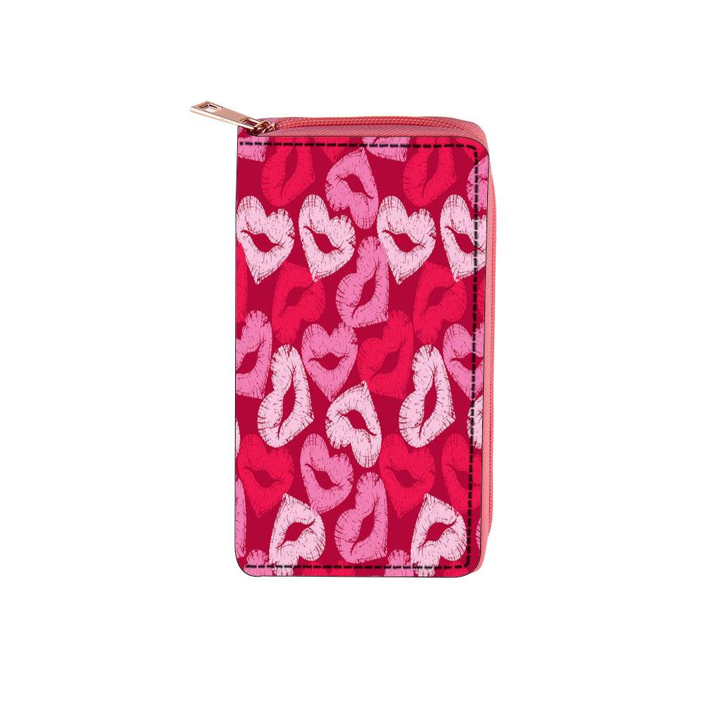 Valentýnská dlouhá peněženka na zip láska peněženka