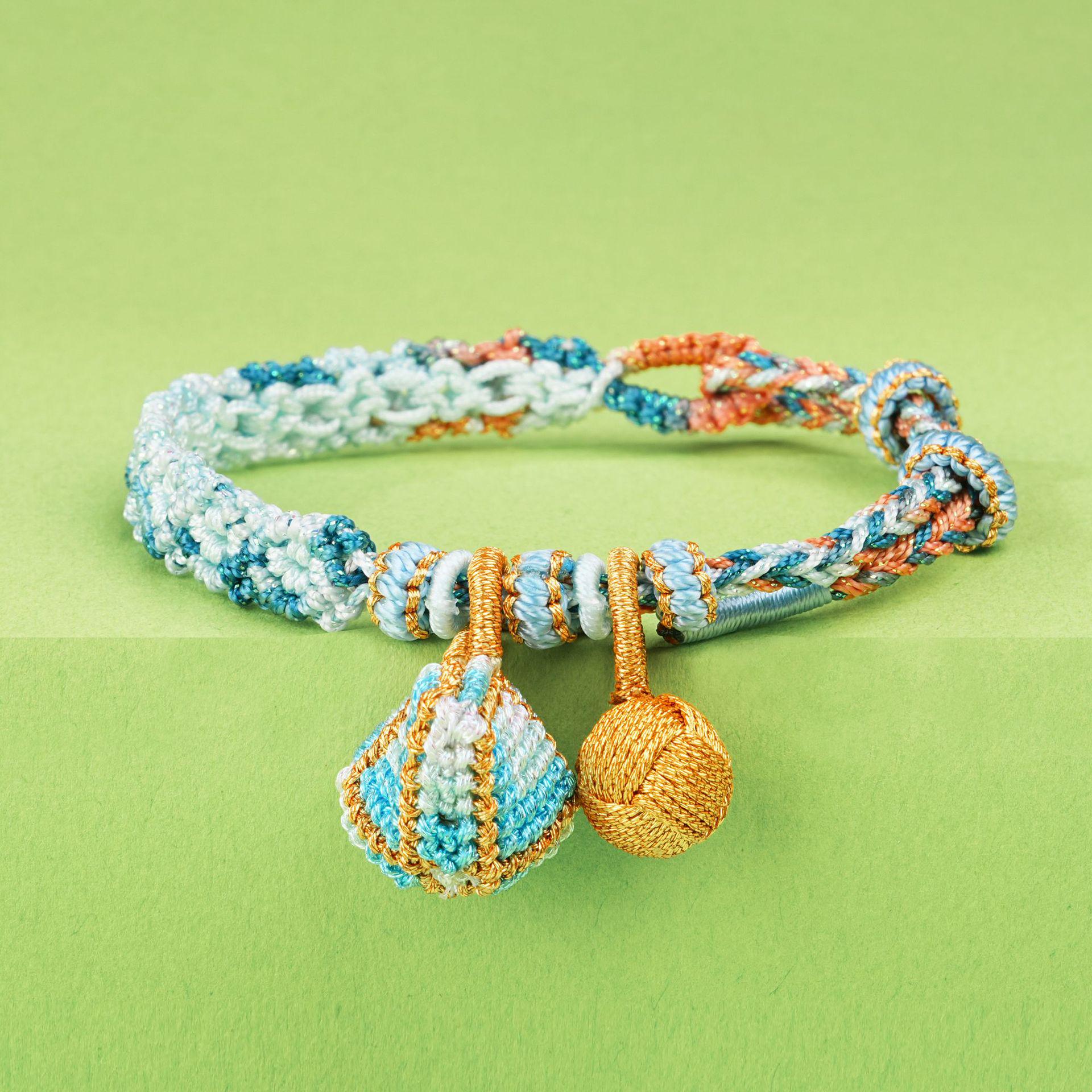 Handmade Dragon Boat Festival Bracelet: Huiwen Woven Tassel, Colorful Five-Color Ethnic Style, Adjustable Zongzi Rope Ornament