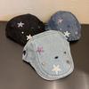 Retro Pentagram Star Cowhide Cabbie Hat Breathable Cotton Fashion Casual Women