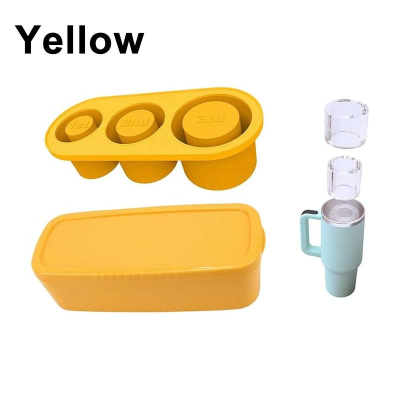 2/3/4/30 Grid Ice Cube Tray Mold for Tumbler Stanley Cup Silicone Cylinder Ice Cube Maker Mold with Lid For 20oz 30oz 40oz