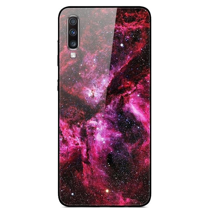 For Samsung A70 Case Cute Pattern Tempered Glass Back Hard Cover Case For Samsung Galaxy A70 Phone Cases Coque A70S A 70 Fundas