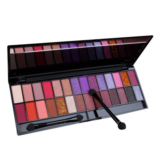 CmaaDu 28 Colors Matte Pearlescent Eyeshadow Palette Non Smudge Lasting Cosmetic