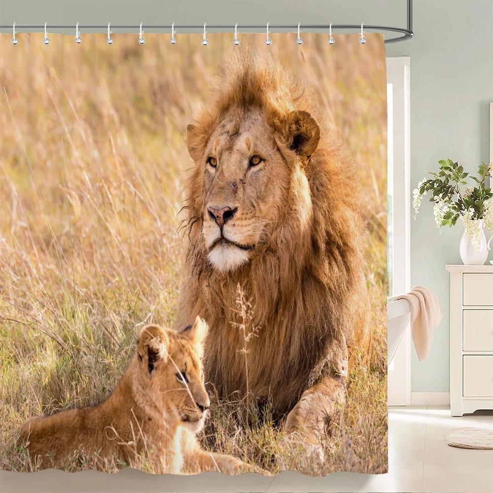 Pferd Elefant Duschvorhang 3D-Druck wasserdicht Polyester Tiere Badezimmer Vorhänge 180 * 200 cm Dekoration mit Haken Vorhang