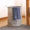 Cotton Linen Plaid Foldable Laundry Hamper & Multifunctional Storage Basket