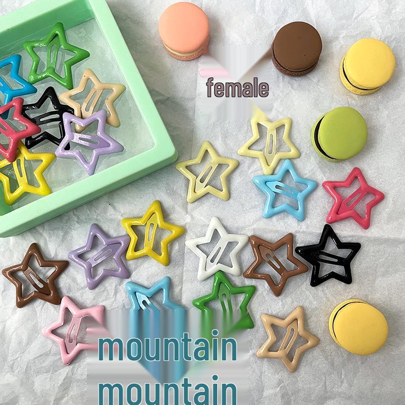 Colorful Glitter Star Hair Clips for Students – Candy Shades for Bangs & Flyaways