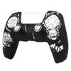 RALAN PS5 Controller DualSense Compatible with Silicone Joystick Perfect Ergonomic Design and White Caps, Anti-Slip, Black, Fit, (Black Tiger)