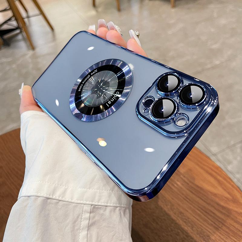 

Магнитная адсорбция Подходит для чехла для мобильного телефона Apple 16pro Max 15 Защитная пленка для объектива 12 Прозрачный жесткий чехол IPhone 13P Простой мужской Apple 16plus