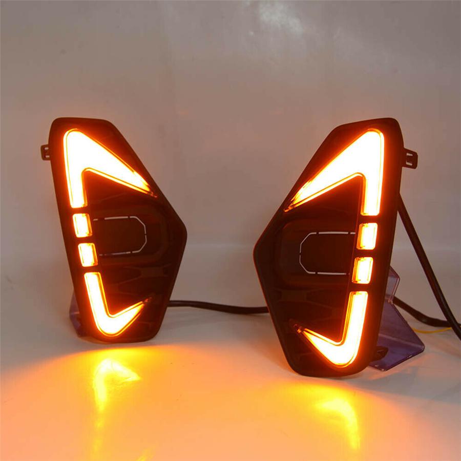 Pair LED DRL Daytime Running Light Fog Lamp Turn Signal For Nissan Navara 20-22
