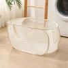 Foldable Mesh Laundry Hamper: Washable, Multifunctional Storage Basket for Clothes and Bathroom.