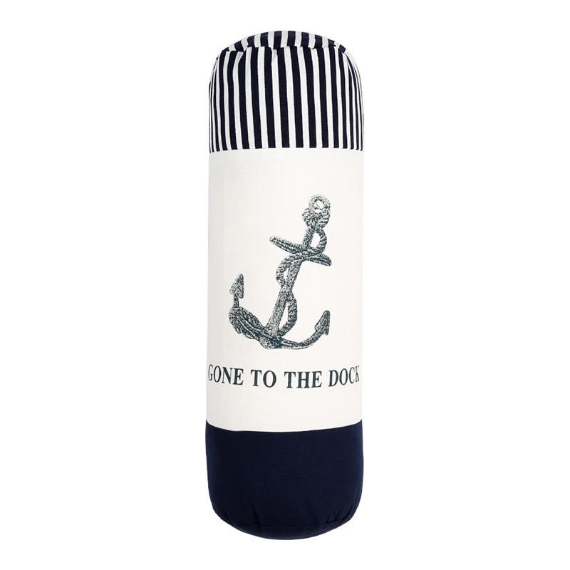 45x15cm Cylindrical Shaped Cushion Mediterranean Style Sea Anchor Cotton Linen Home Sofa Pillow Decoration