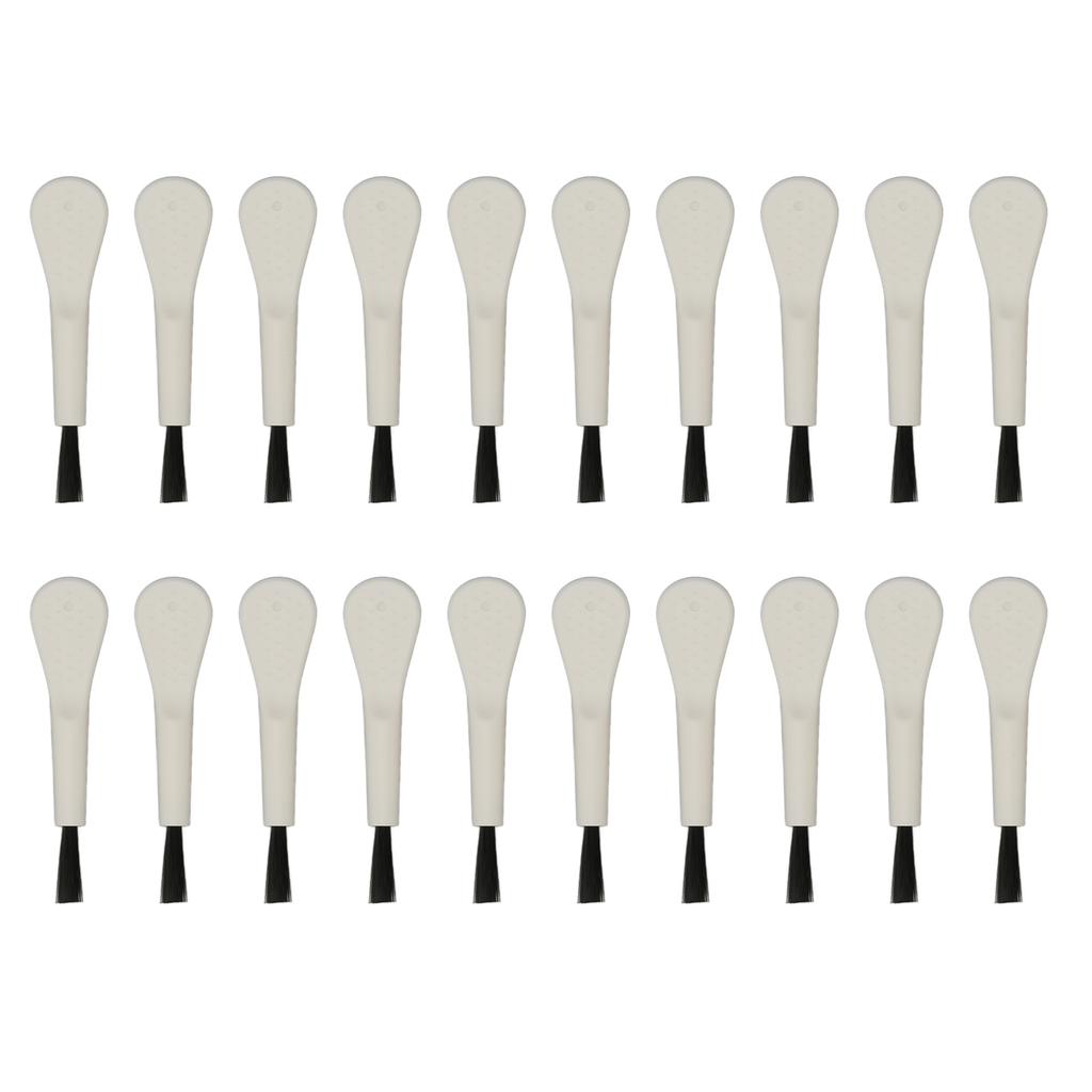 20 Stück Weißer Griff Schwarzes Haar Hörgeräte-Reinigungsbürste Professionelle Ohrenschmalzentfernung Schallverstärkerbürsten