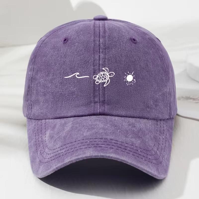 Women Men Unisex Baseball Cap Sea Turtle Print Outdoor Sun Hat UV Protection Trucker Summer Hat