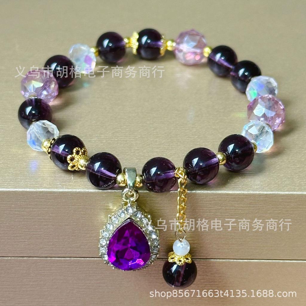 JYL TS Bracelet Purple Lotus Jade -Cultivates Spirituality & Attracts Elegant Luck