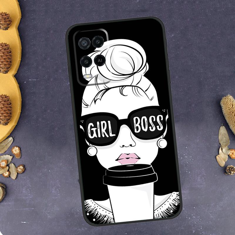 Princess Female Boss Coffee Phone Case For Oppo A94 A74 A54 A15 A18 A38 A58 A78 A98 A40 A60 A80 A16 A76 A96 A57S A17 A77