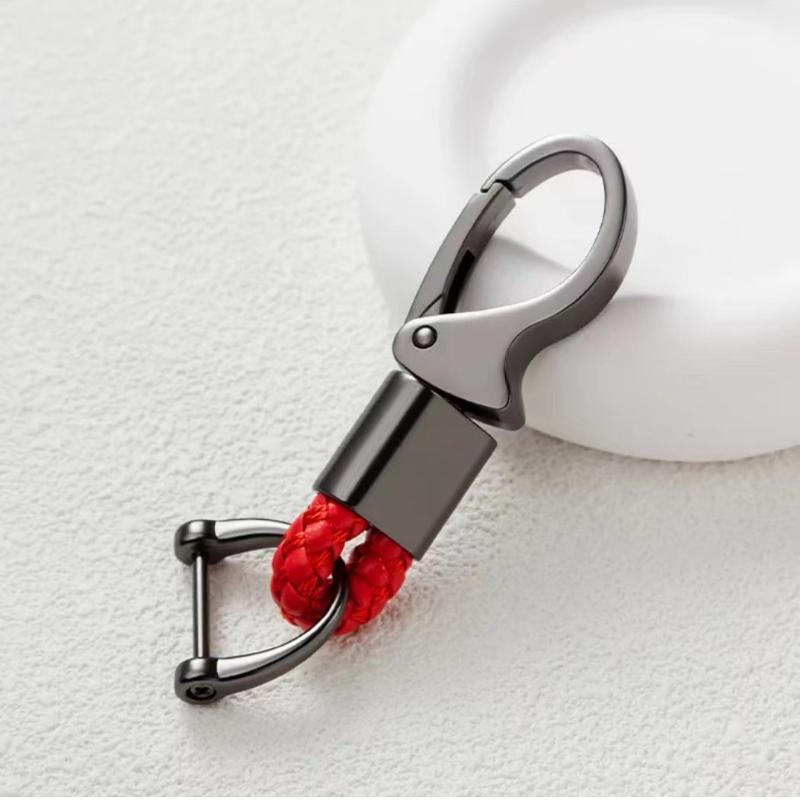 Llavero Creativo de Cuerda Trenzada y Metal para Coche, Colgante de Anilla Duradera para Hombres, Accesorio Personalizado para Llavero de Coche