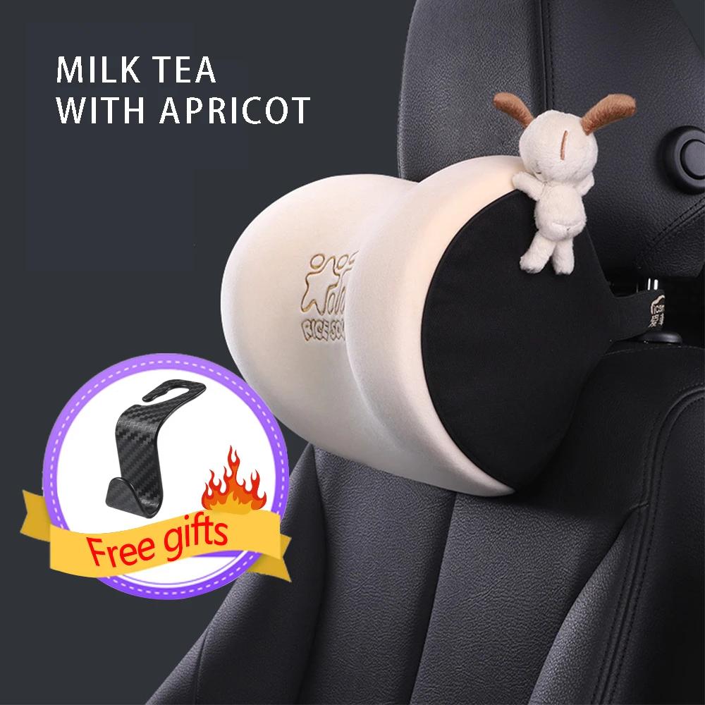 Car Neck Pillow Protective Lumbar Back Support Breathable Memory Foam Car Headrest Cushion Relieve Stress Car Interior Accessori