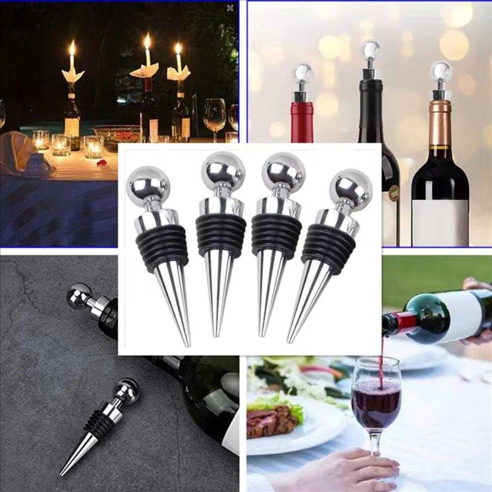 5Pcs Sealed Champagne Stopper Conical Wine Storage Twist Cap Plug Durable Wine Stoppers  Gift
