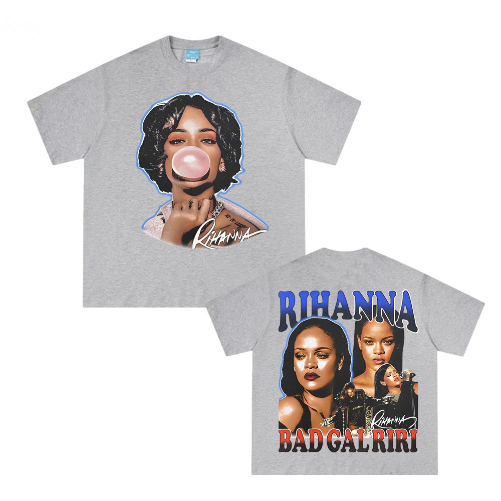 RIHANNA BUBBLEGUM TEE Rihanna Singer's Same Style Short Sleeve 100% Cotton Fashion Comfortable Tops Harajuku Summer Tee