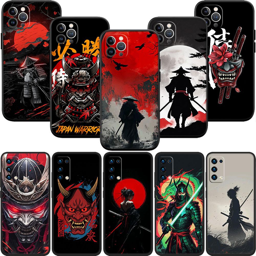 LO55 Masque de Samouraï Japonais Coque Souple pour Téléphone pour OPPO A3 Pro A72 A74 A76 A77 A77S A78 A79 A94 A95 A18 A40M A58