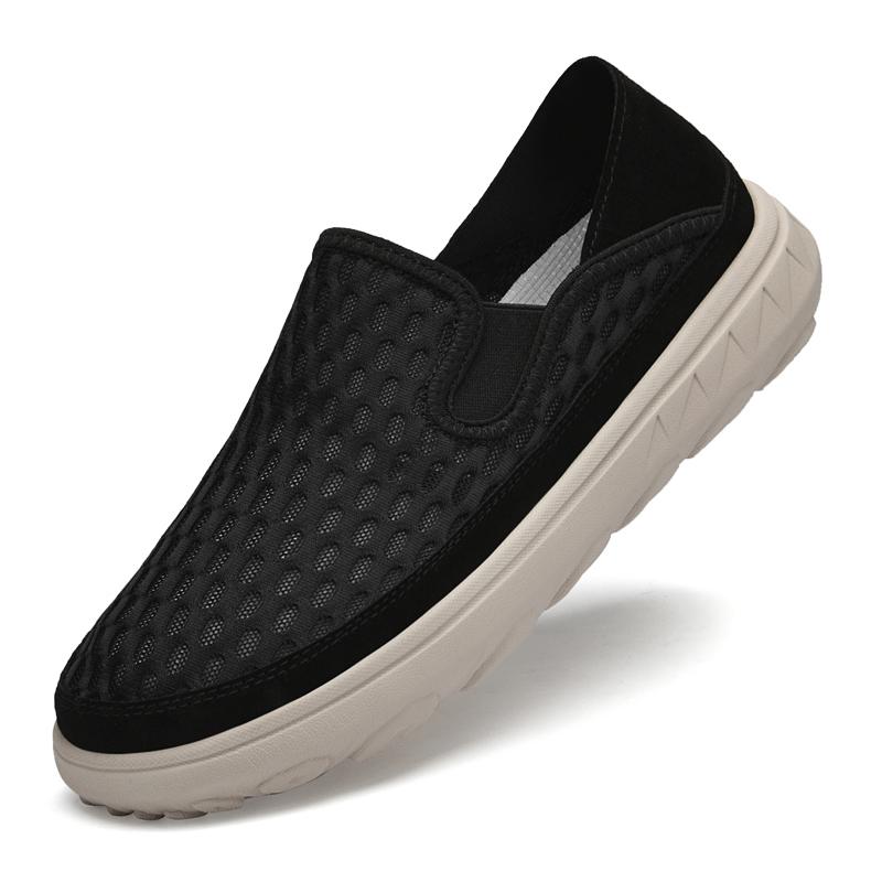 

FashionMesh Мужская повседневная обувь, дышащие сетчатые мокасины, мягкие средние и старые сетчатые мужские кроссовки, мужская удобная обувь для ходьбы 38 чёрный