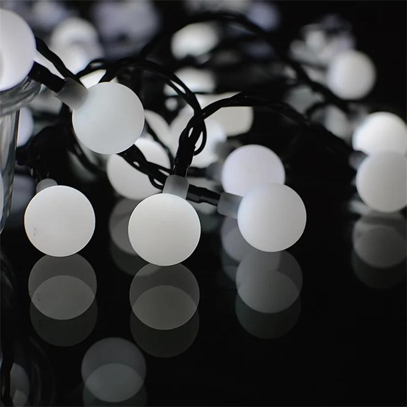 Solar Globe Ball LED String Lights 20/50/100 LED 8 Lighting Modes Wedding Fairy Light Christmas Garland Garden Party Decoration