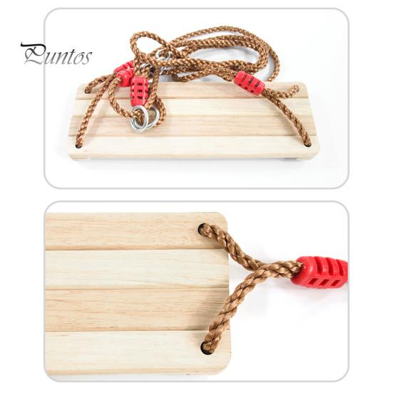 Wooden Swing for Adults Children Outdoor Pastoral Swing with Adjustable Rope 100kg Max Load-Bearing Swing for Yard Garden