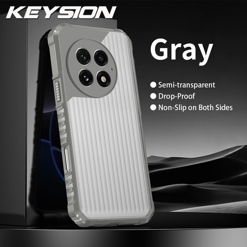 KEYSION Heavy Duty Shockproof Phone Case for OnePlus 13R 5G 13 5G Silicone+PC Translucent Matte Cover for OnePlus 1+ Ace 5 Pro