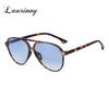 New Chic Pilot Women Sunglasses Retro Aviator Blue Gradient Lens Tortoise Frame UV400 Sun Glasses Female Male