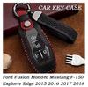 3/4 Button Key Cover Case for Ford Fusion Mondeo Mustang F-150 Explorer Edge 2015 2016 2017 2018 Car Styling Key Protection Keychain