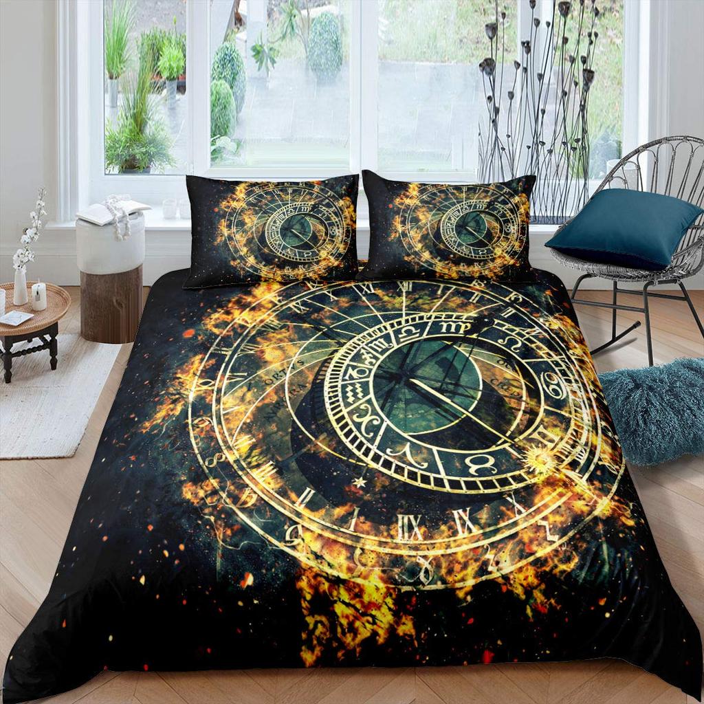 Set Copripiumino Costellazione Modello Dorato Copripiumino Segni Zodiacali Cielo Stellato Animale Dimensioni Queen Coperta Trapuntata Per Ragazzo Uomo