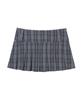 Fancy Club Check Pleated Wrap Skirt (Charcoal) F26Qd159