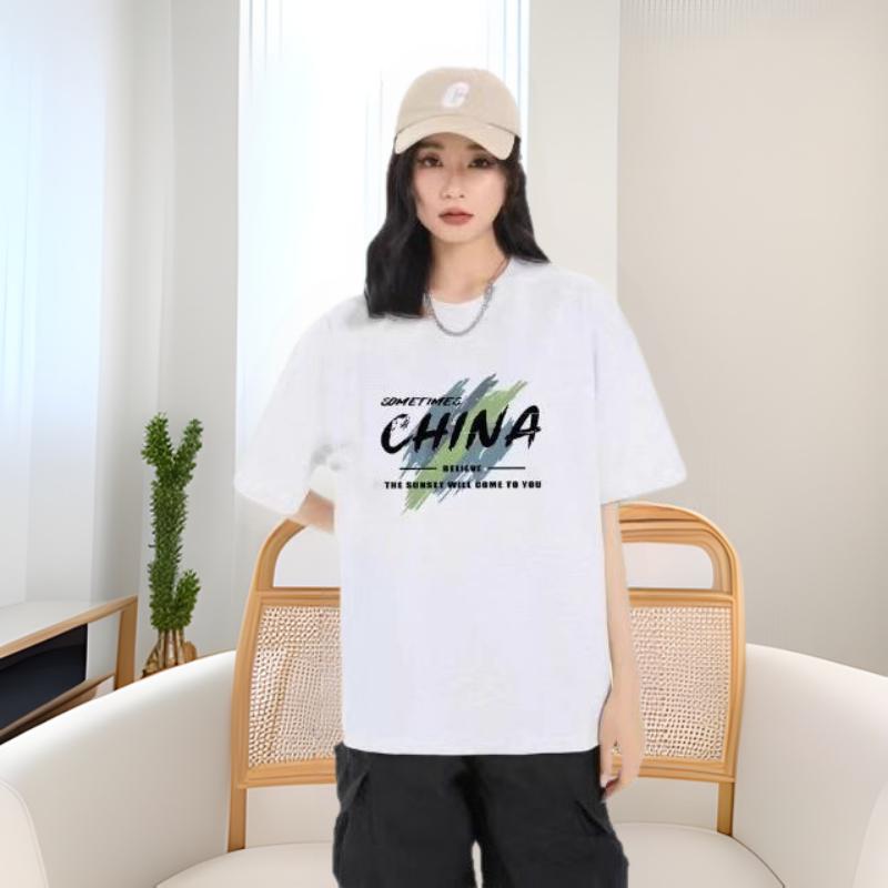 

Pure Cotton Couple Print T-Shirt: Women s Half Sleeve & Men s Short Sleeve, Round Neck, Trendy Base Layer for All Seasons. 5XL (190-210 kg)