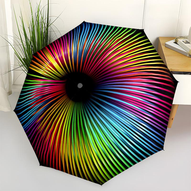 

1pc Colorful Spiral Automatic Opening/Closing Umbrella with Operation & Windproof Canopy yy260311095