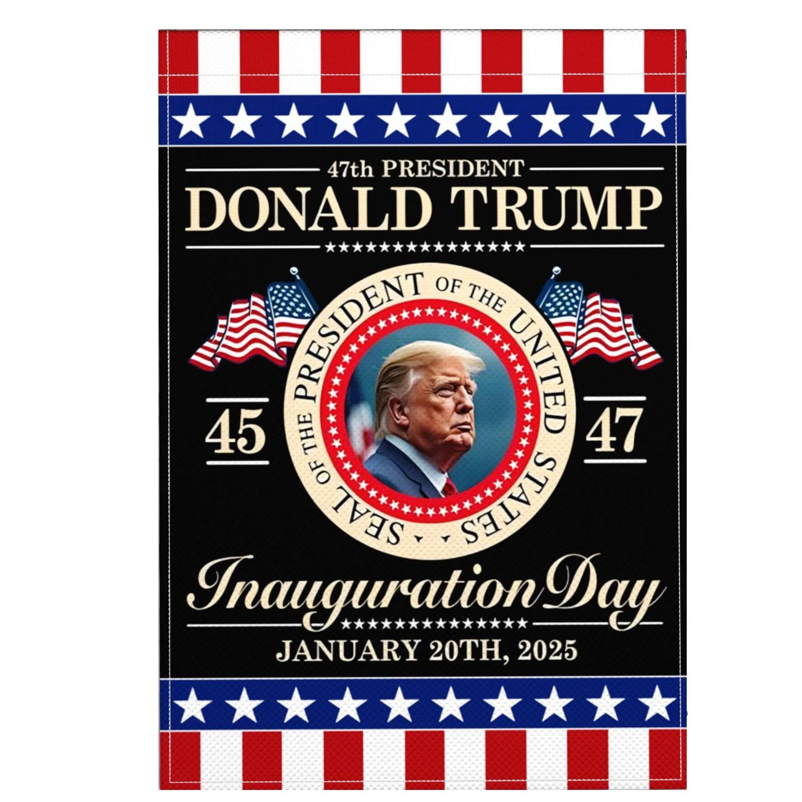 

День инаугурации 47-го президента США Садовый флаг 12x18 дюймов Садовый флаг для улицы One Size