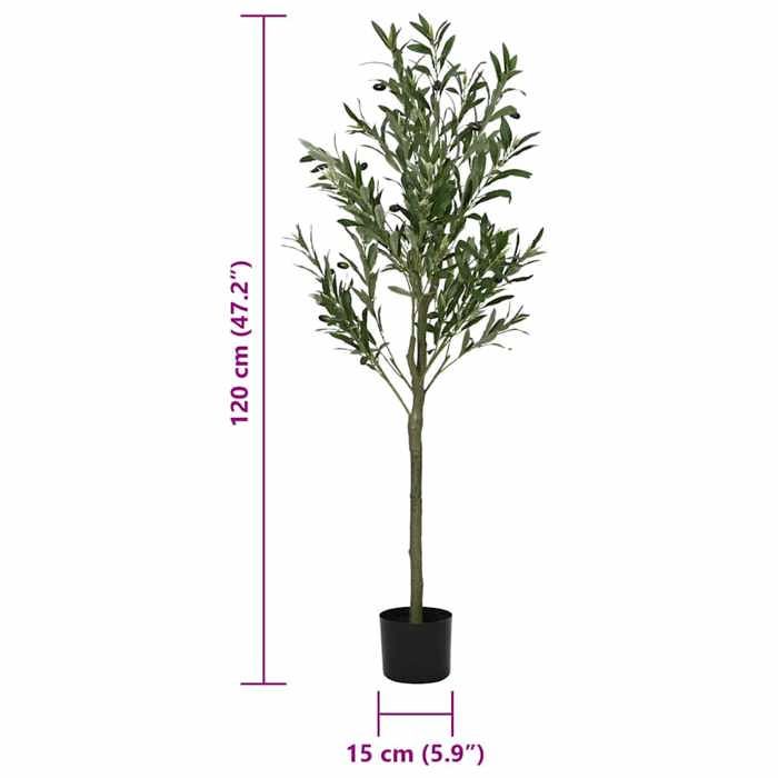 VidaXL Artificial Olive Tree 450 Leaves 120 Cm Green, Artificial Plant, Fake Plant, Fake Tree, Fake Olive Tree, Tree 4103571