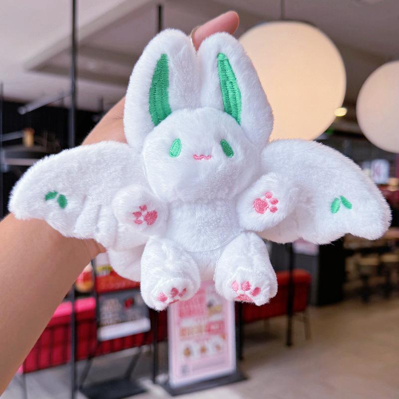 15cm Kawaii Bat Rabbit Plush Toys Cute Bat Rabbit Plush Pendant Keychain Backpack Decor Plushies Stuffed Animals Doll Kids Gift