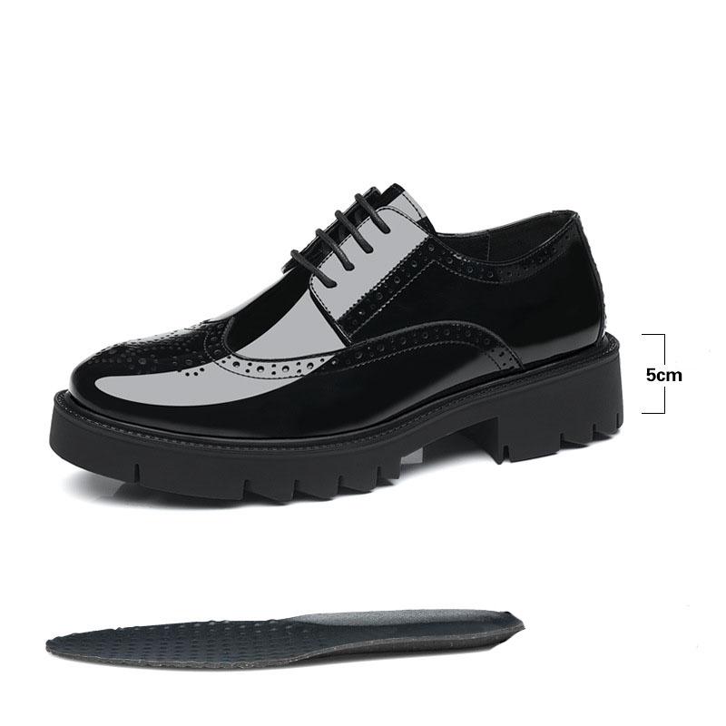 

Мужские броги из лакированной искусственной кожи, увеличивающие рост, стелька 8 см/10 см, черные, формальные, деловые, свадебные, мужские туфли 37