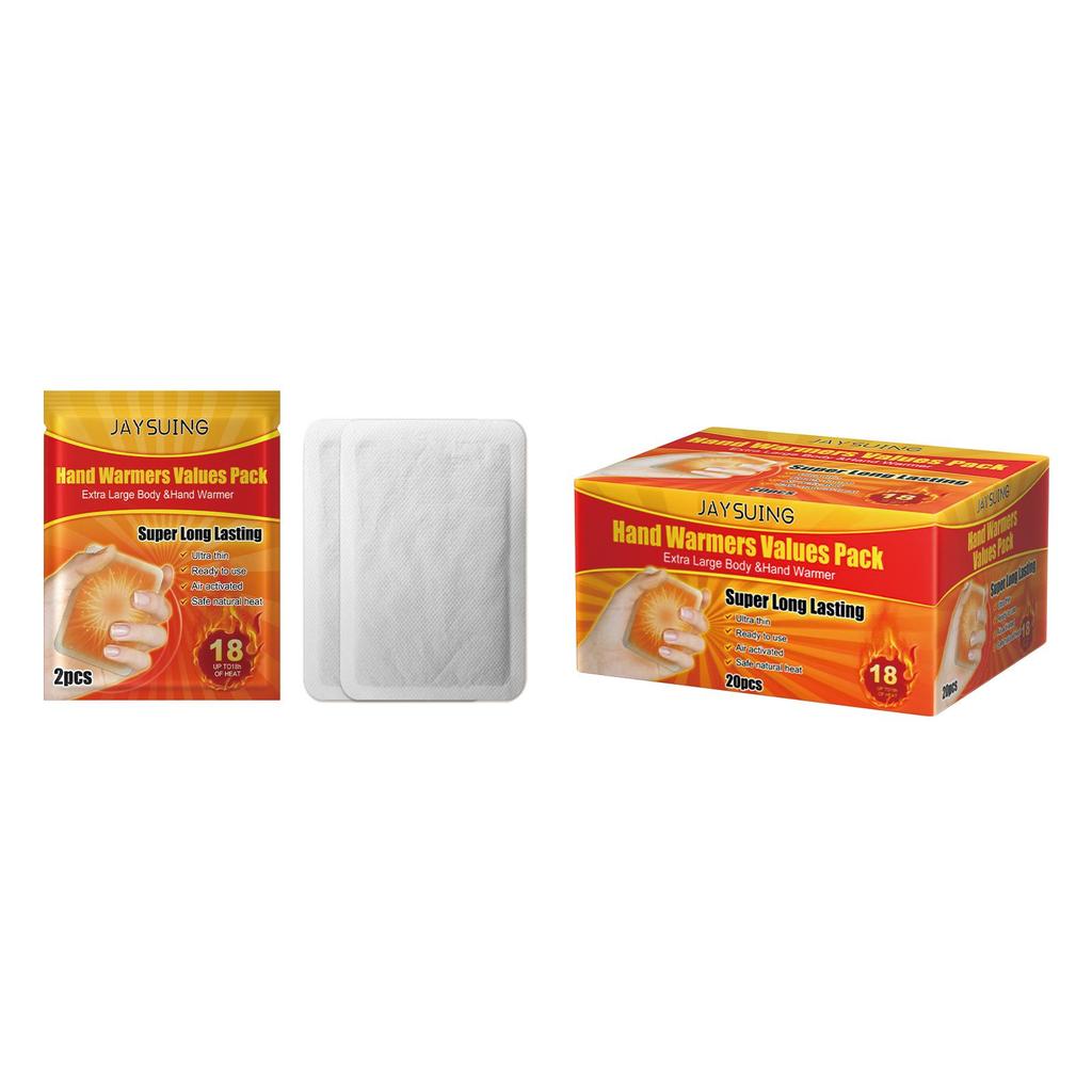 Jaysuing Hand Warmer Packs (20pcs) Long-lasting disposable heat Rapid warming Keeps you warm and wards off the cold Suitable for full-body use 20pcs