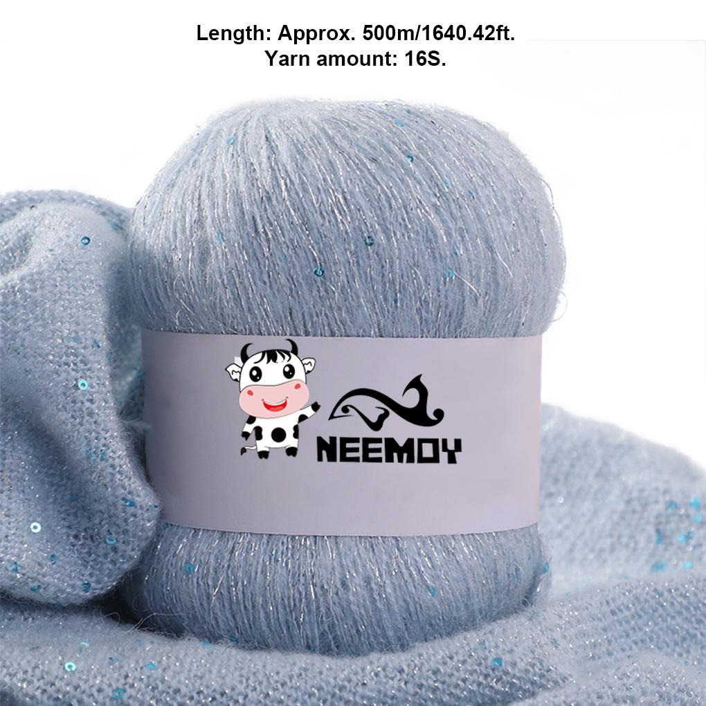 50g Beaded mohair Summer Ice Silk Mercerized Yarn Special Sequin Yarn DIY Hand Woven Rag Doll Knitting Wool Blanket 23 Colour