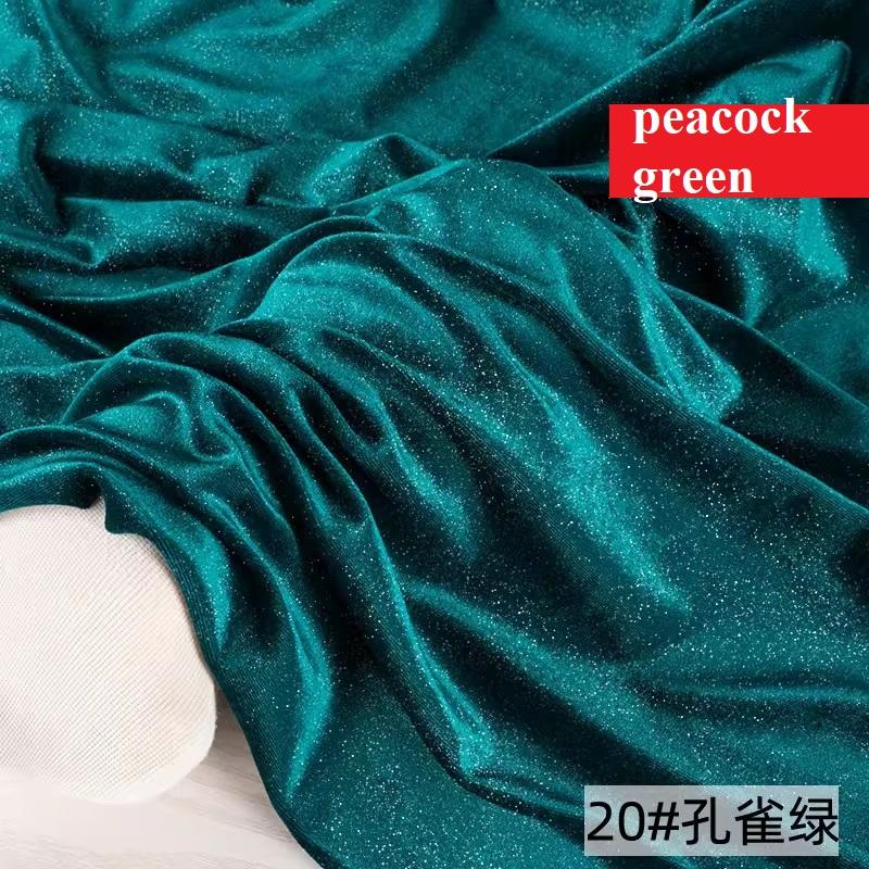 Glitter Velvet Fabric Soft Stretchy Cloth, Shimmer and Shine with Metallic Sparkle, Perfect for Dressmaking Costumes Upholstery