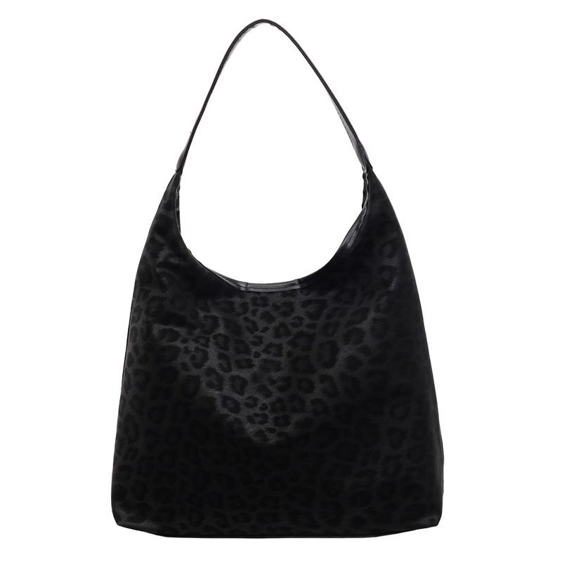 Vintage Große Kapazität Tasche Damen Leopard Muster Tragetasche Umhängetasche