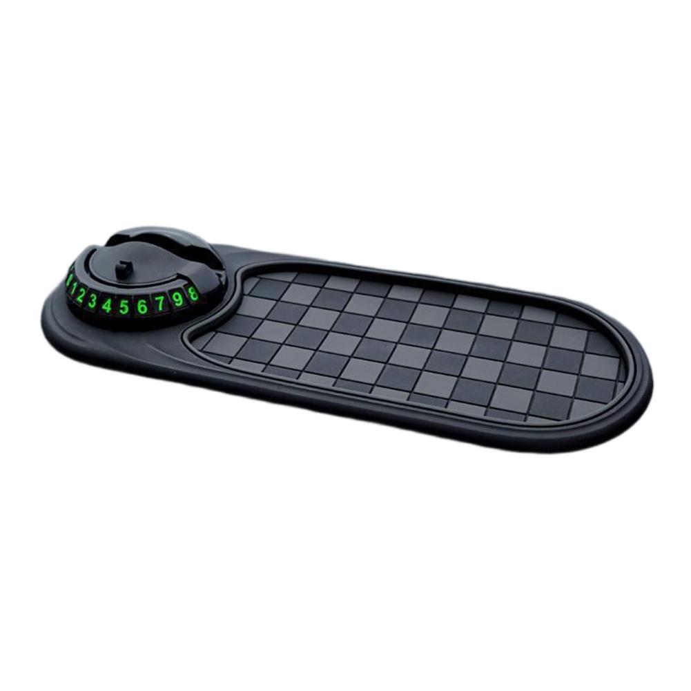 Multifunctional Car Anti-Slip Mat Mobile Phone Holder Car Dash Grip Pad Car Dashboard Storage Parking Number Plate
