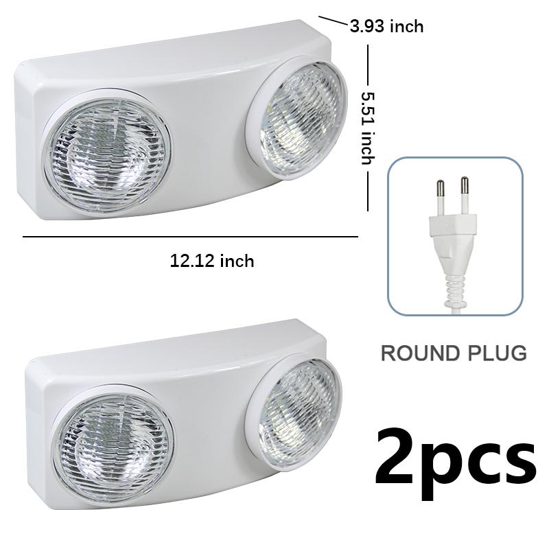 LED Double Lamp Emergency Evacuation Light Wall-mounted Safety Indicator Rechargeable Public Warning Lamps for Power Failure