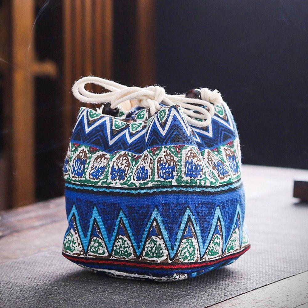 Cloud Chinese Style Handbag Dragon Square Flower Wrist Bag Sweet Tea Set Storage Bag Shopping