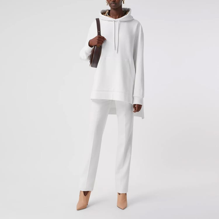 Burberry Sweat à capuche surdimensionné à ourlet haut-bas 80358601