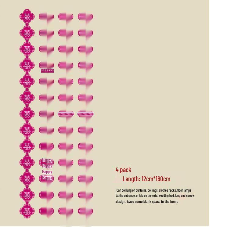 Xi Floral Long Strip Non-Woven Fabric Hanging Decoration for Living Room, Bedroom, or Wedding Entrance