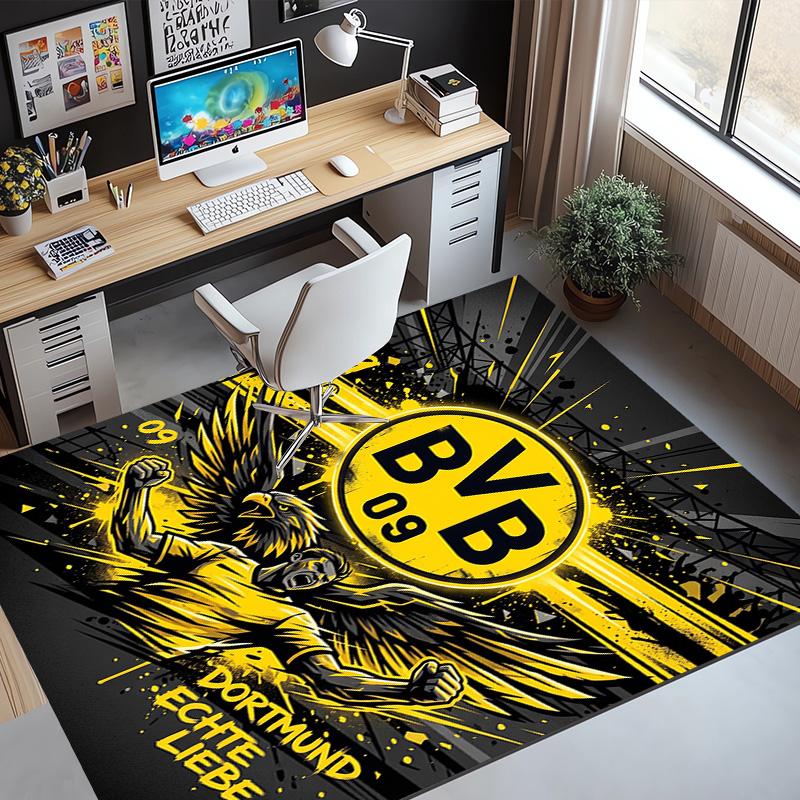 Borussia DortmundBVB Pattern Rug, Indoor/Outdoor Mat, for Picnic, Gameroom, Bedroom, Office, Living Room, Home Decor Carpet, Birthday Gift