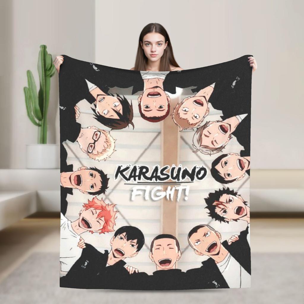 Haikyuu Japanese Anime Blanket Velvet Autumn/Winter Portable Super Warm Throw Blankets for Bedding Car Plush Thin Quilt